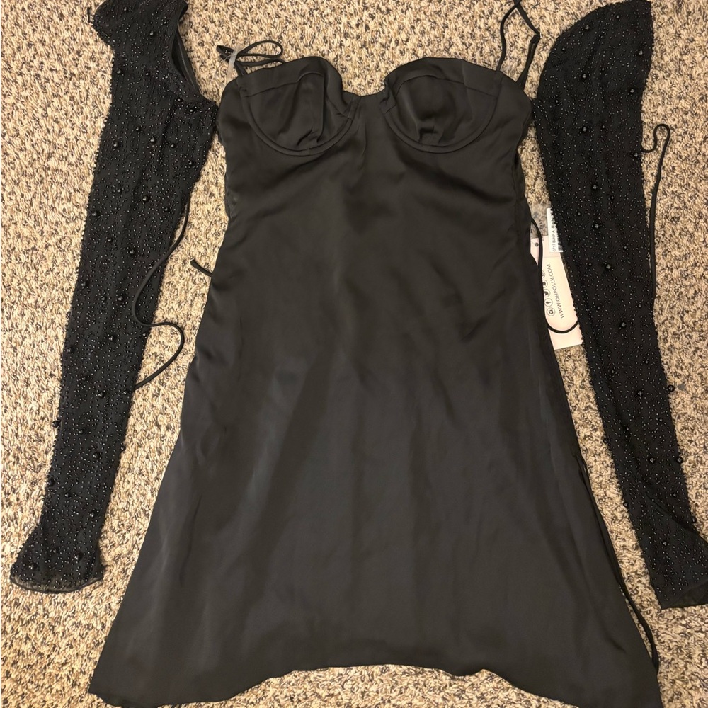 Black Beaded Dress by Oh Polly